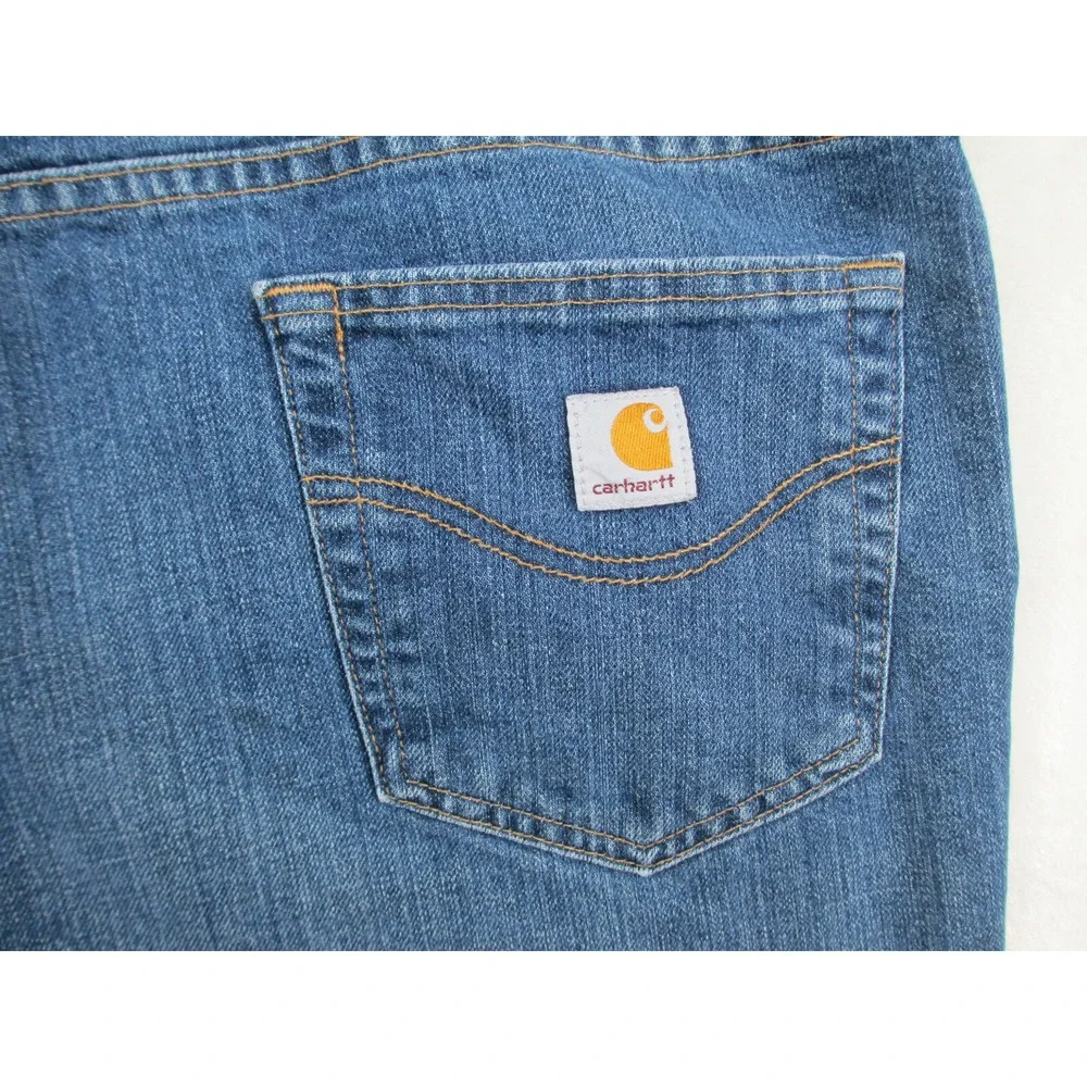 Carhartt Pants Mens 40 Blue Denim Jeans Straight Workwear‎ Casual 40X29*
